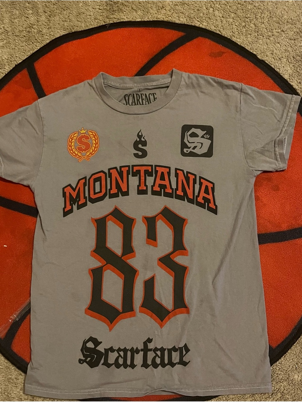 Montana 83 Graphic Tee - Gray with Orange Accents